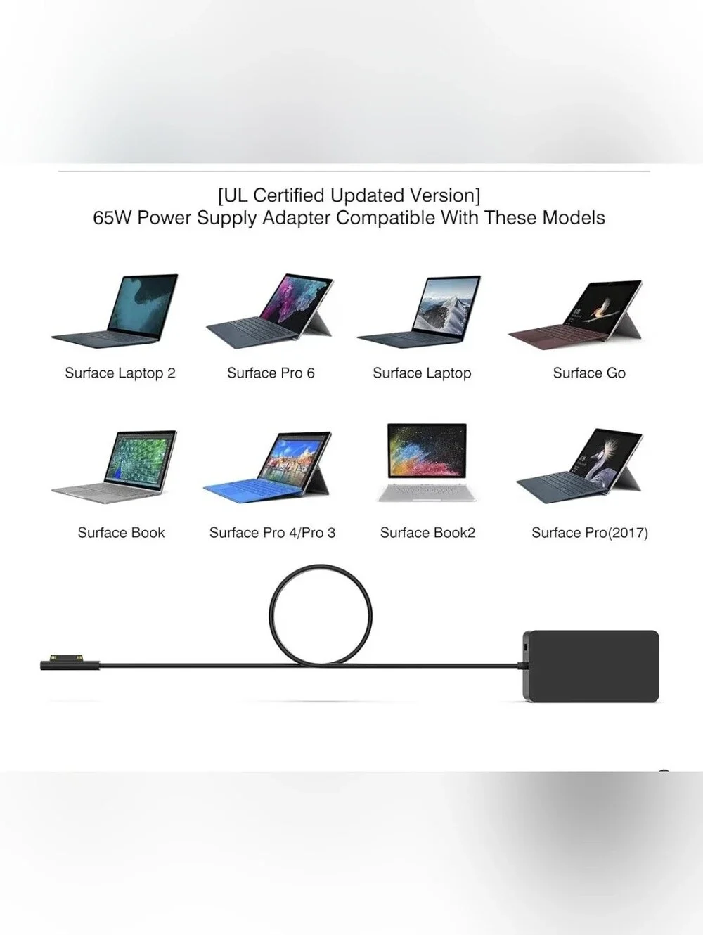 Genuine Microsoft Surface Pro Charger 65W for Surface Pro 3/4/5/6/7/8/9/X